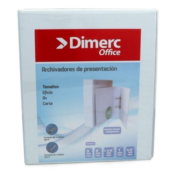 Archivador Catalogo A4 2 Aros 1.5'' Blanco 350 Hojas OFICINA Y LIBRERIA DIMERC 