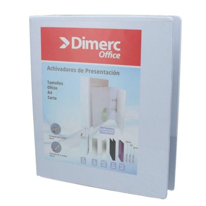 Archivador Catalogo Oficio 2 Aros 3.0'' Blanco OFICINA Y LIBRERIA DIMERC 