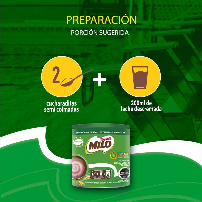 Saborizante para Leche Milo Tarro Activ-Go 700 gr Nestlé ALIMENTOS MILO 