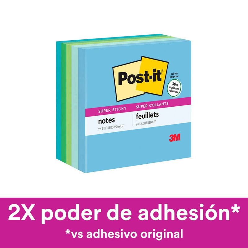 Nota Adhesiva Post-It 654 Cubo 450 Hojas 5 Colores Tropical Recicladas 3M OFICINA Y LIBRERIA 3M 