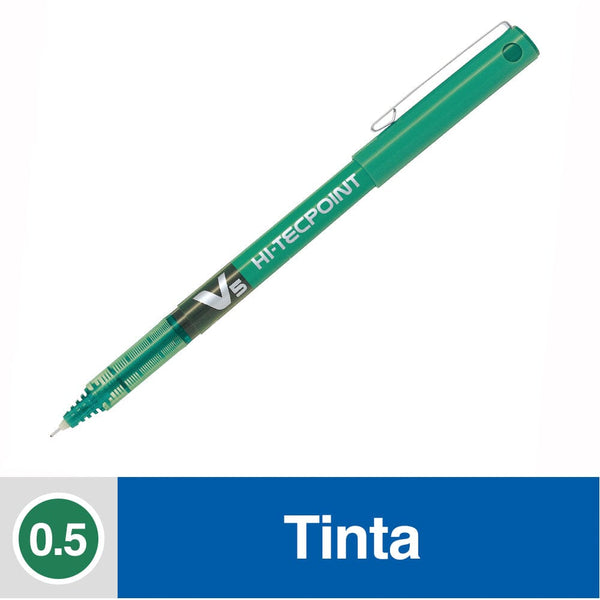 Lápiz Tinta 0.5 Mm Punta Fina Verde Hi Tecpoint V5 OFICINA Y LIBRERIA PILOT 