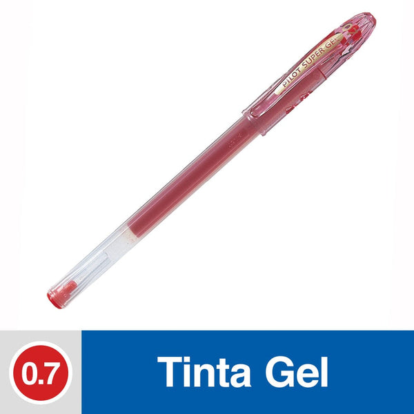 Lápiz Tinta Gel 0.7 mm Punta Media Rojo Super Gel Grip De Goma OFICINA Y LIBRERIA PILOT 