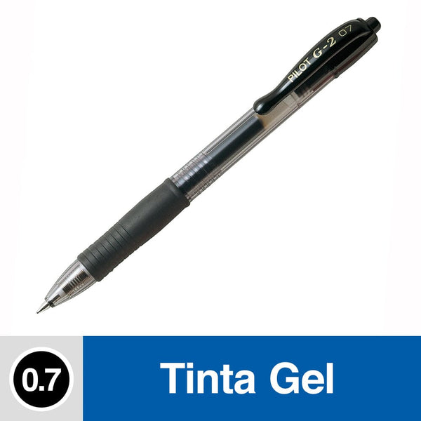 Lápiz Tinta Gel 0.7 mm Punta Media Negro Retráctil G2 Grip De Goma OFICINA Y LIBRERIA PILOT 