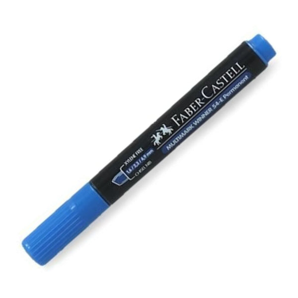 Marcador Permanente Desechable Punta Biselada Azul N54 OFICINA Y LIBRERIA FABER CASTELL 