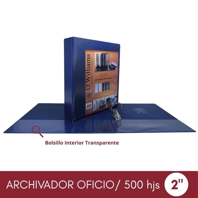 Archivador Catálogo Oficio 2 Aros 2.0 Azul OFICINA Y LIBRERIA D WILLIAMS 