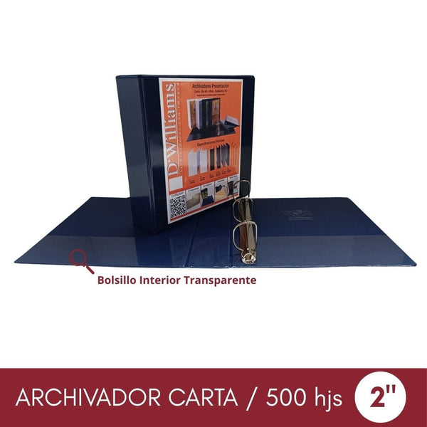 Archivador Catálogo Carta 3 Aros 2.0 Azul OFICINA Y LIBRERIA D WILLIAMS 