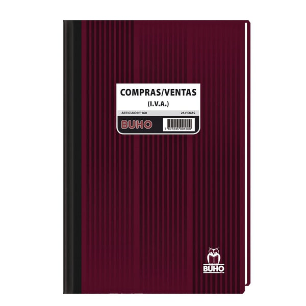 Libro Contable Compraventa Servicios 160 26 Hojas OFICINA Y LIBRERIA BUHO 