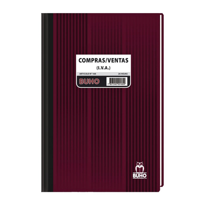 Libro Contable Compraventa Servicios 160 26 Hojas OFICINA Y LIBRERIA BUHO 