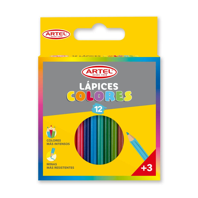 Lápiz De Color 12Unidades Corto Clásico OFICINA Y LIBRERIA ARTEL 