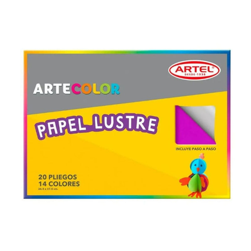 Carpeta Con Papel Lustre 20 Hojas 15 Colores OFICINA Y LIBRERIA ARTEL 