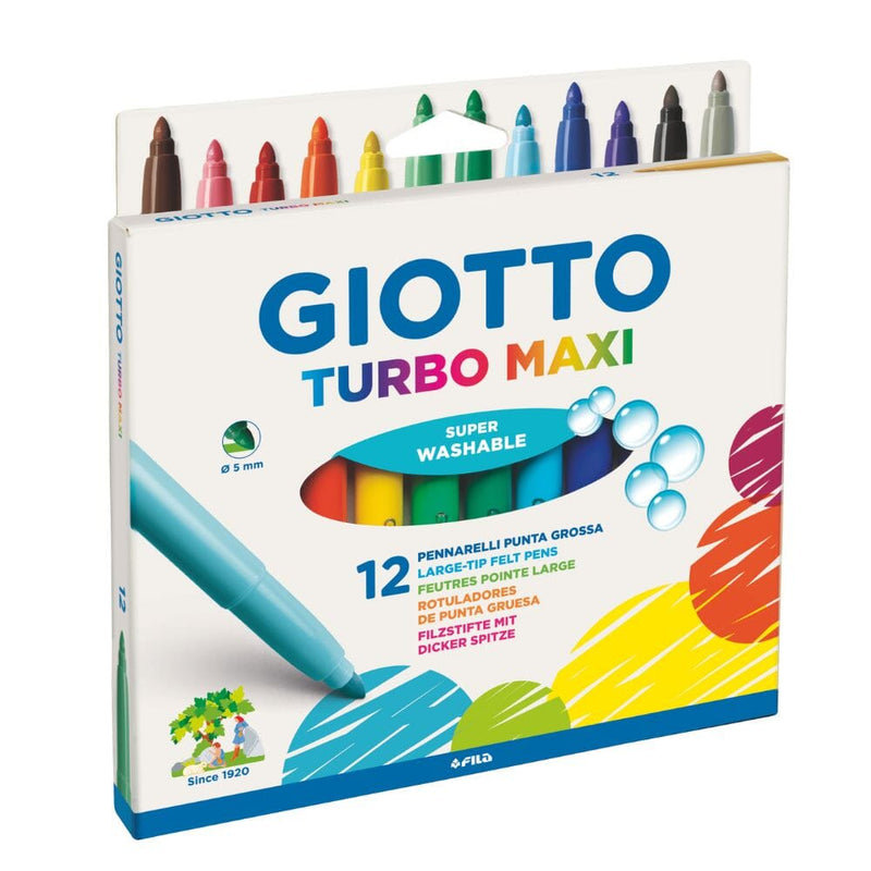 Plumón Turbomaxi 12 Colores OFICINA Y LIBRERIA GIOTTO 