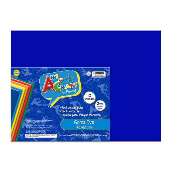 Goma Eva Azul 40 X 60 Cm 10 Hojas OFICINA Y LIBRERIA ART & CRAFT 