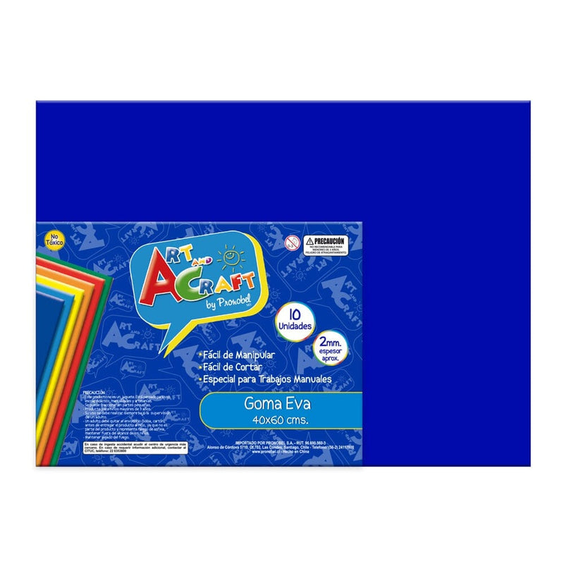 Goma Eva Azul 40 X 60 Cm 10 Hojas OFICINA Y LIBRERIA ART & CRAFT 