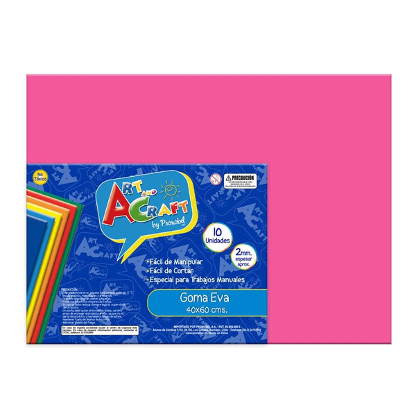 Goma Eva Rosado 40 X 60 Cm 10 Hojas OFICINA Y LIBRERIA ART & CRAFT 