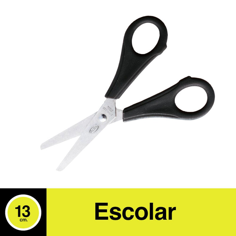 Tijera Escolar Color Negro (042) 13 cm OFICINA Y LIBRERIA ADIX 