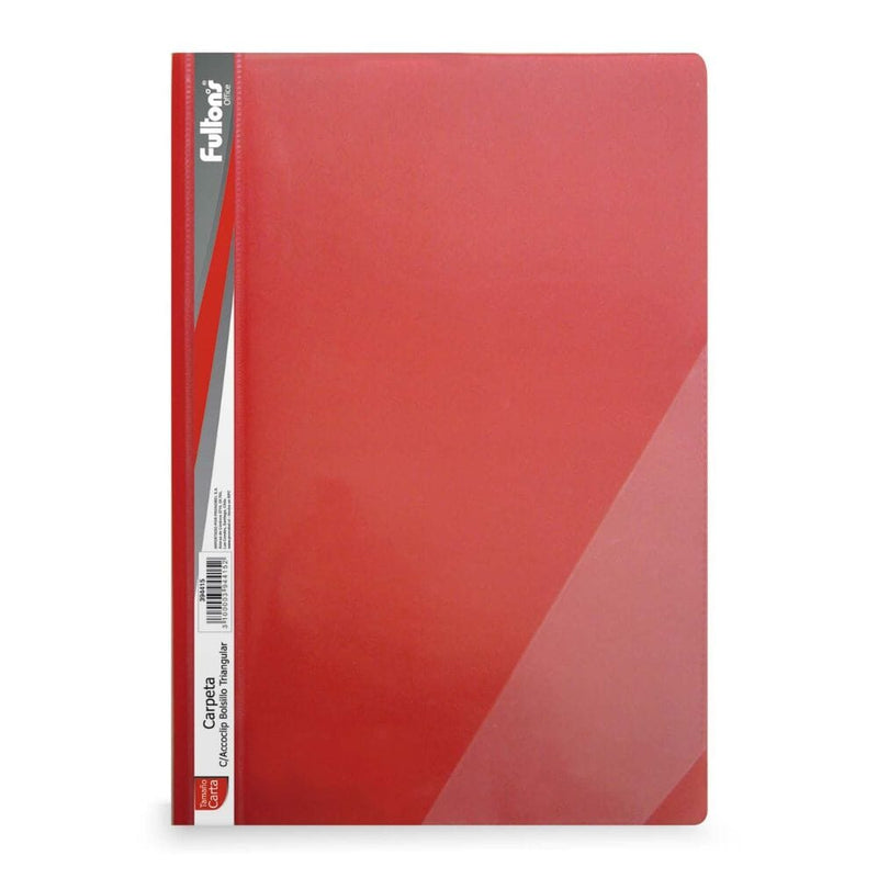 Carpeta Vinil Oficio Con Acco Y Bolsa Roja OFICINA Y LIBRERIA FULTONS 