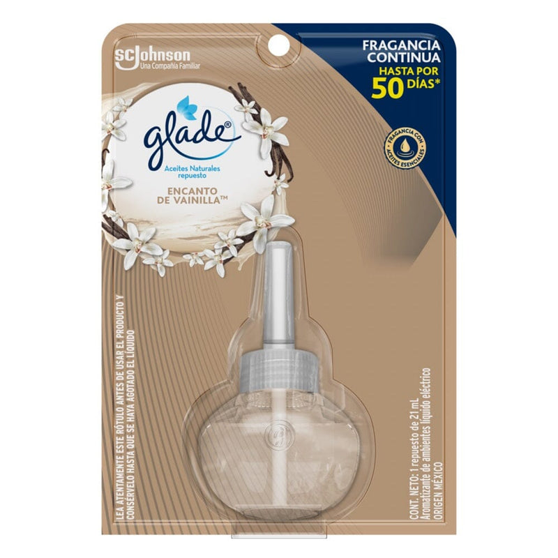 Desodorante Ambiental Electrico Recarga 21 Ml Aceite Natural Vainilla ASEO Y LIMPIEZA GLADE 