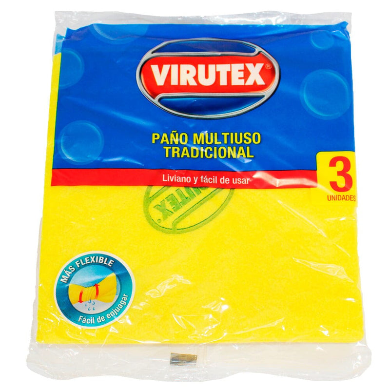 Paño Multiuso 3 Un 38 X 38 Cm ASEO Y LIMPIEZA VIRUTEX 