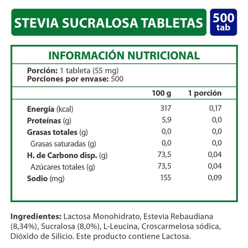 Endulzante En Tabletas Stevia 500 Un Sens Cero K ALIMENTOS IANSA 