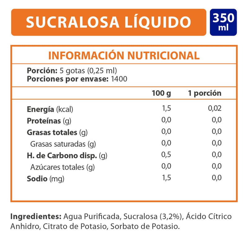 Endulzante Liquido Sucralosa 350 Ml Cero K ALIMENTOS IANSA 