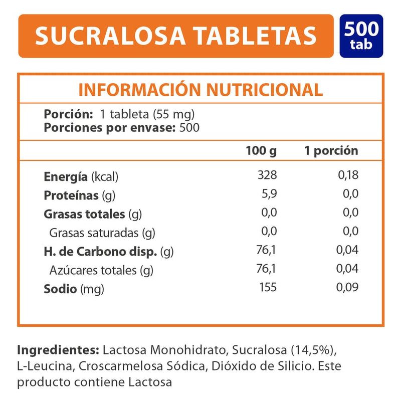 Endulzante En Tabletas Sucralosa 500 Un Cero K ALIMENTOS IANSA 