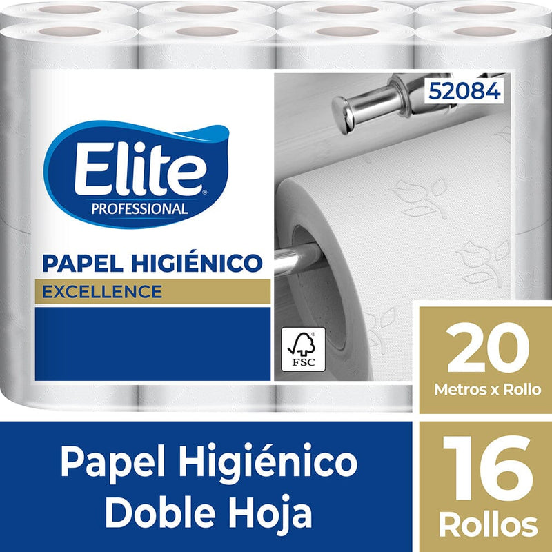 Papel Higiénico Doble Hoja 16 Rollos X 20 Mt ASEO Y LIMPIEZA ELITE PROFESSIONAL 