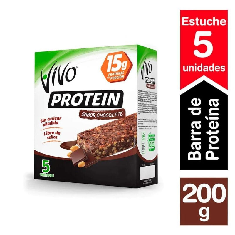 Barra Protein Sabor Chocolate 5 Un X 40 Gr ALIMENTOS VIVO 