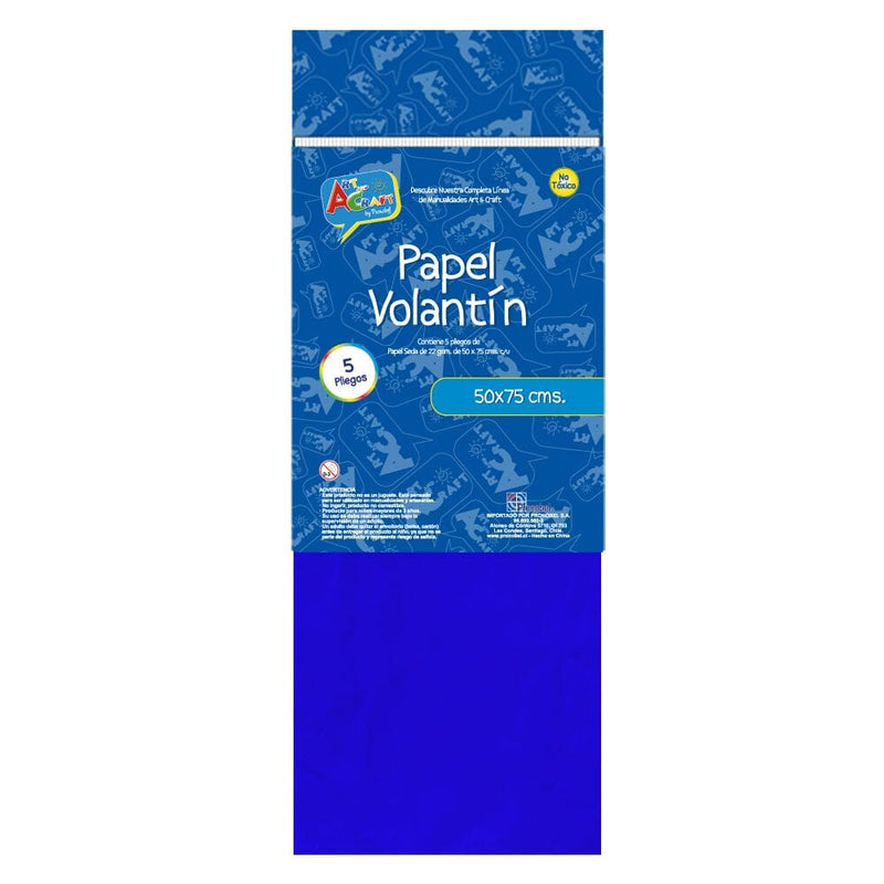 Papel Seda Azul Bandera 22 Grs 50X75 Bolsa OFICINA Y LIBRERIA ART & CRAFT 