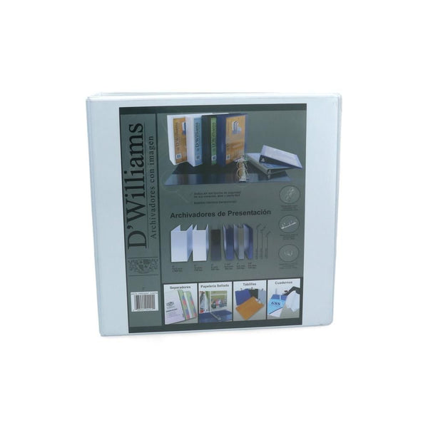 Archivador Catalogo Carta 2 Aros 2.0'' Blanco 520 Hojas D WILLIAMS Blanco 