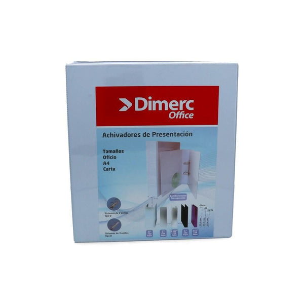 Archivador Catalogo A4 3 Aros 2.0'' Blanco 500 Hojas DIMERC Blanco 