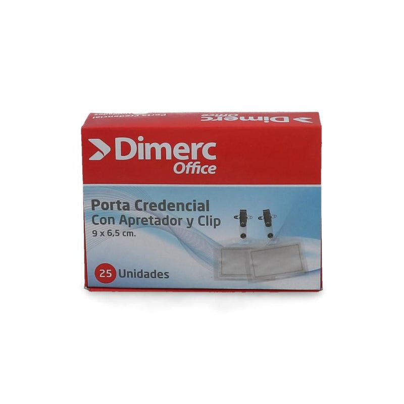Porta Credencial Con Apretador Y Clip 25 Un 9 X 6.5 Cm DIMERC 