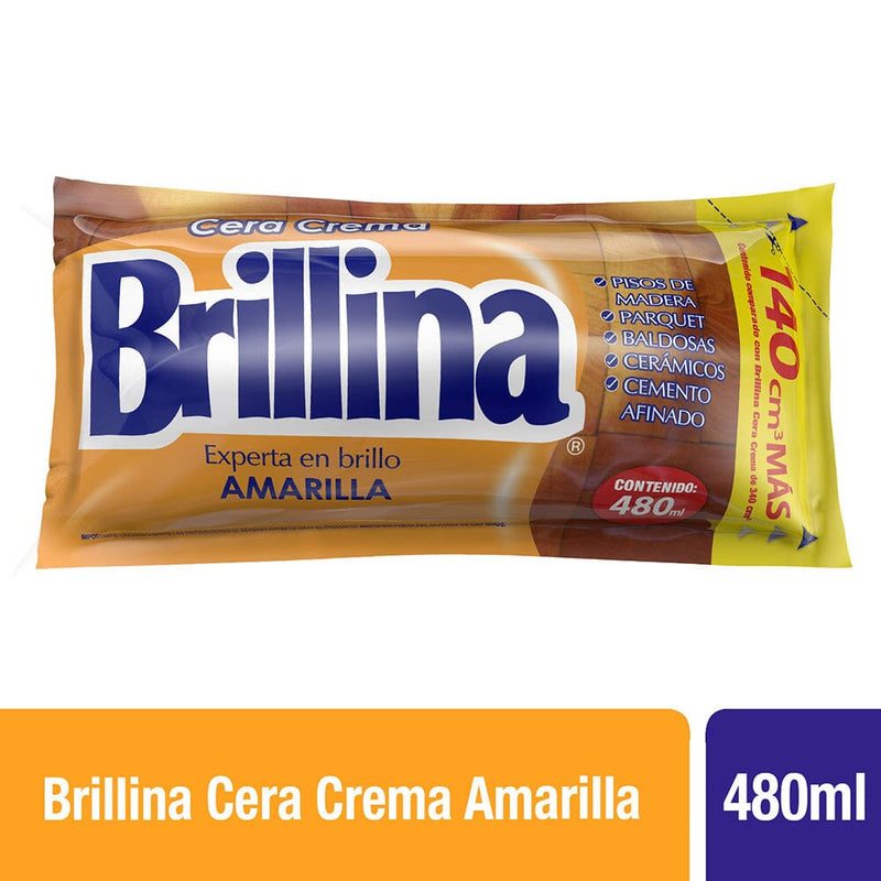 Cera Crema Sachet Amarilla 480Cc BRILLINA 