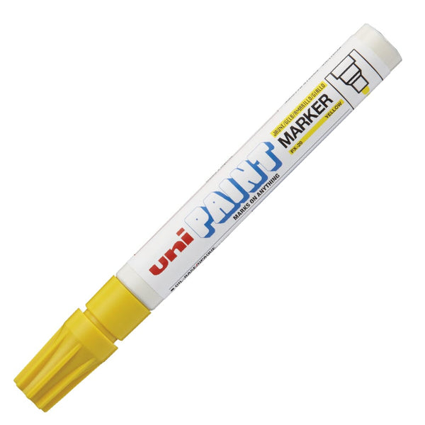 Marcador Permanente Punta Redonda Amarillo Px 20 UNIBALL 