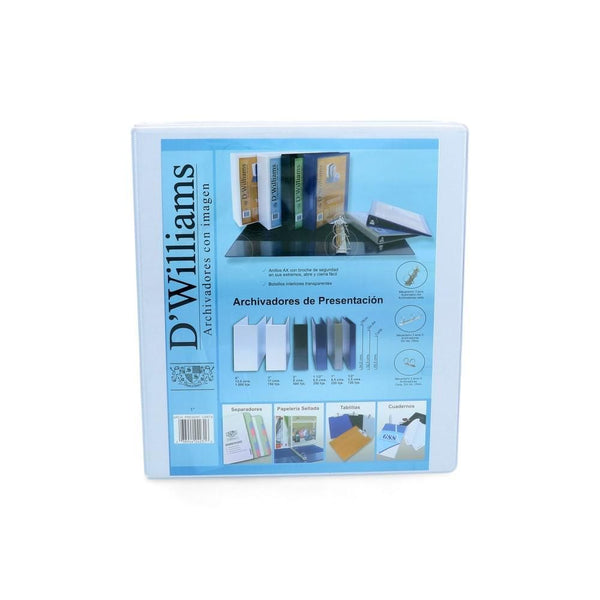 Archivador Catalogo Carta 3 Aros 1.0'' Blanco 250 Hojas D WILLIAMS Blanco 