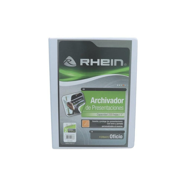 Archivador Catalogo Oficio 2 Aros 1.0'' Blanco RHEIN 
