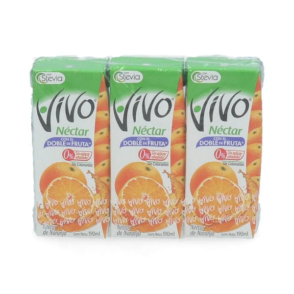 Jugo Nectar En Caja Tri Pack 190 Cc Naranja VIVO 