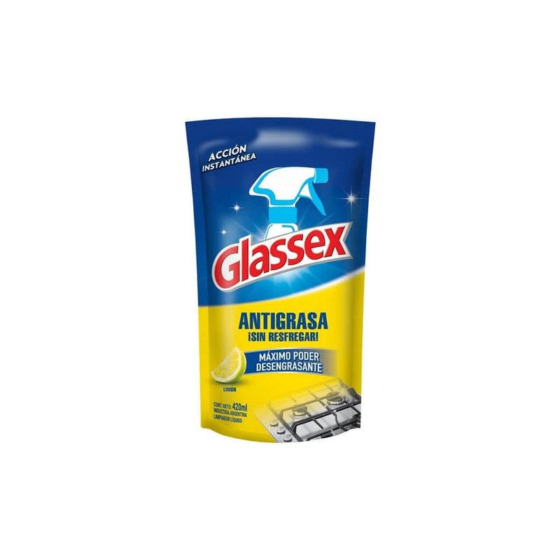 Limpiador Antigrasa 420 Cc Limon Doypack GLASSEX 