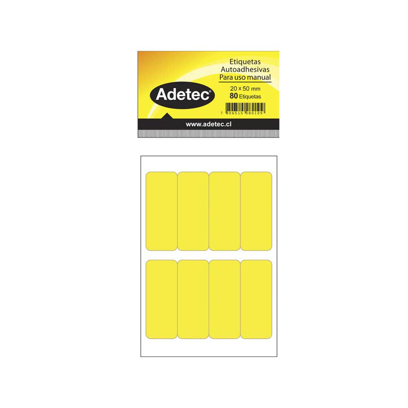 Etiqueta Color 35X70 30Un Amarilla Adetec ADETEC 