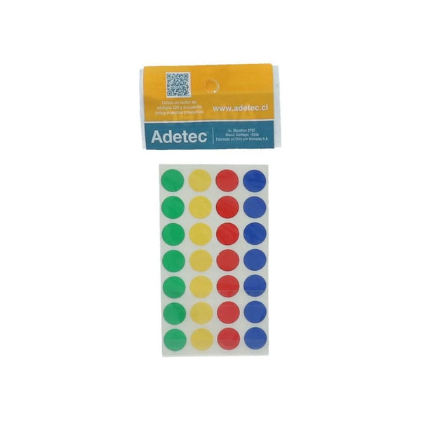 Etiqueta Circular 4 Colores 15 mm ADETEC 