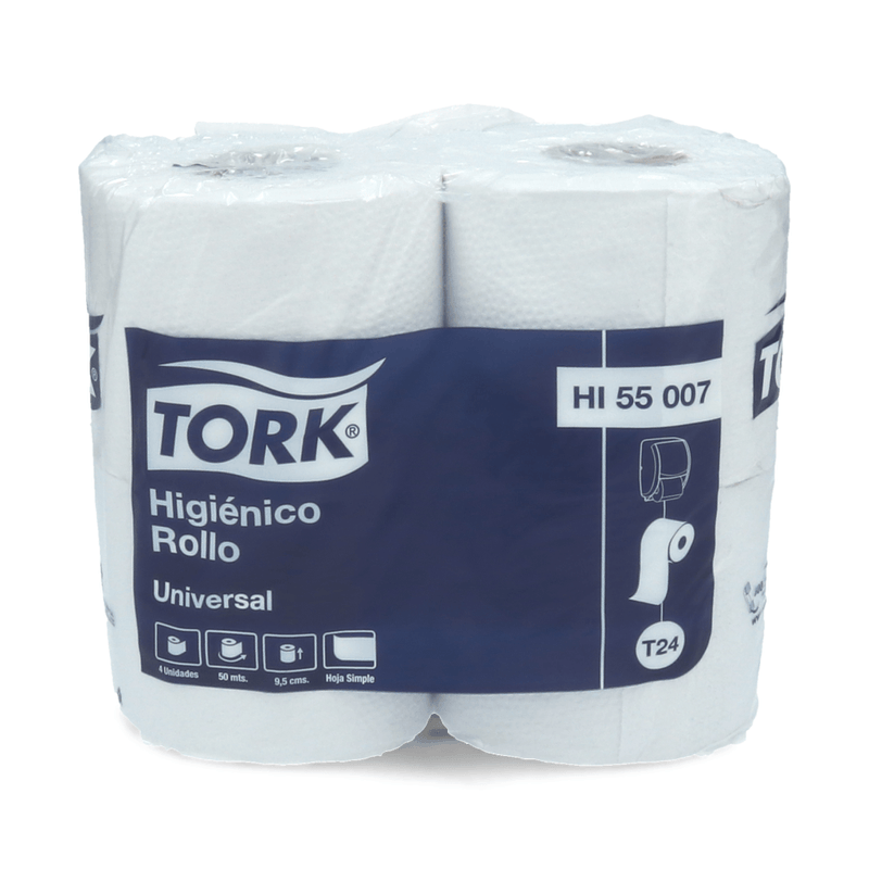 Papel Higienico Hoja Simple 50 Mt 4 Rollos Universal TORK 