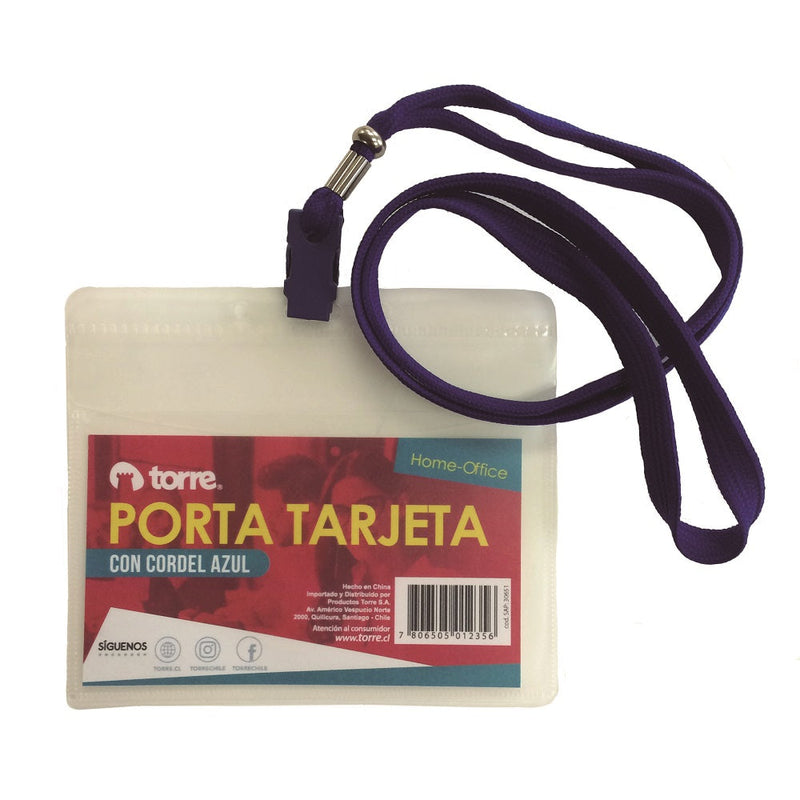Porta Tarjeta 10 X 19 Cm Con Cordon Azul TORRE 
