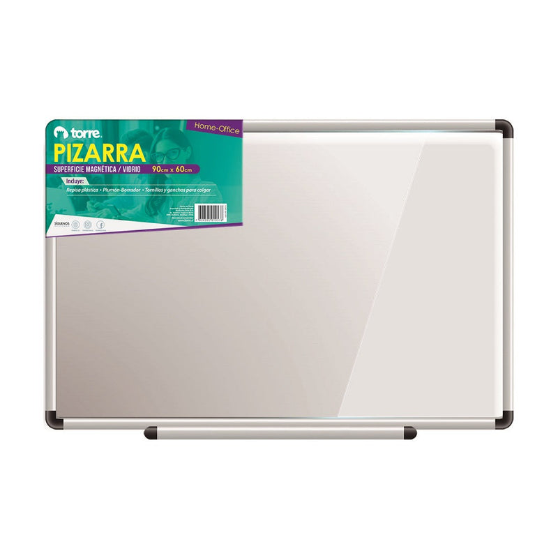 Pizarra Magnetica Vidrio 60 X 90 Blanca TORRE 