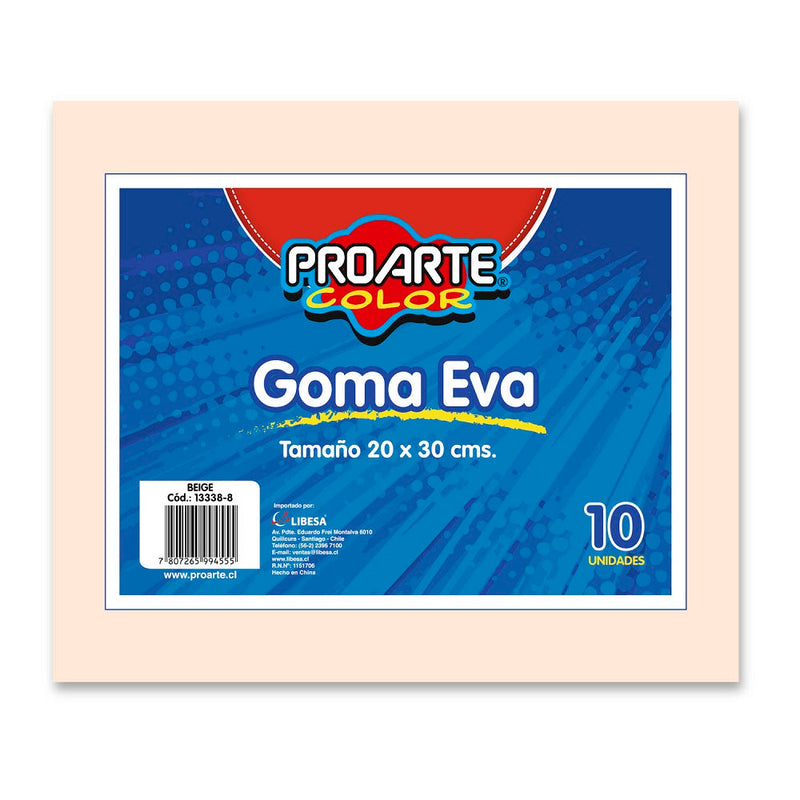 Goma Eva Beige 20 X 30 Cm 10 Hojas PROARTE 