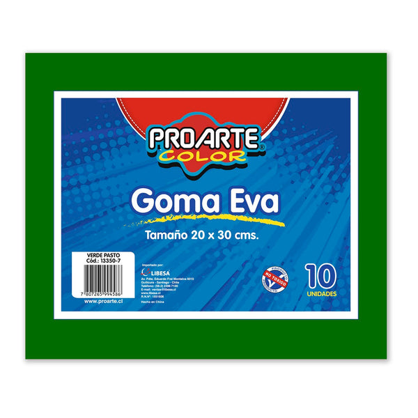 Goma Eva Verde Oscuro 20 X 30 Cm 10 Hojas PROARTE 