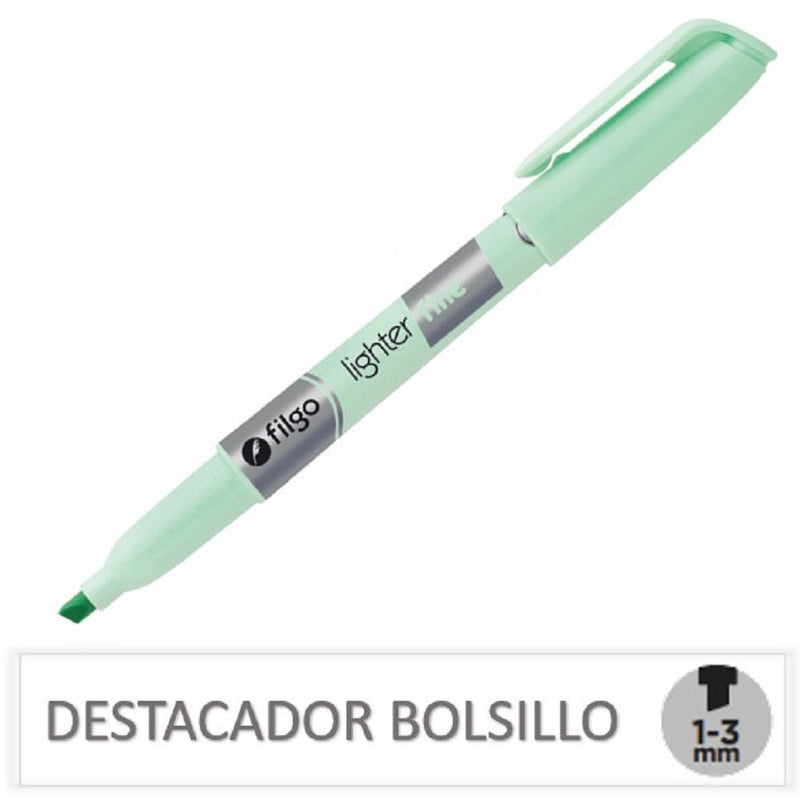 Destacador Bolsillo Verde Pastel FILGO Verde Pastel 