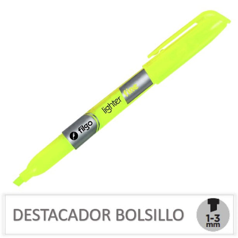 Destacador Bolsillo Amarillo Flúor FILGO 