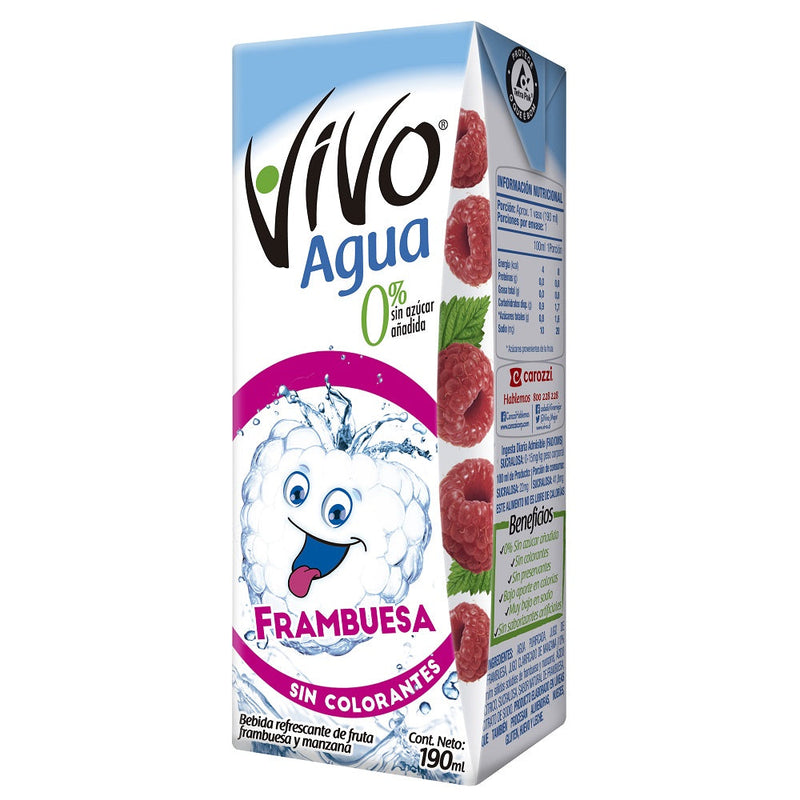 Agua Con Jugo De Frambuesa 190 Ml VIVO 