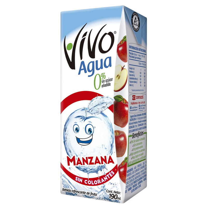Agua Con Jugo De Manzana 190 Ml VIVO 