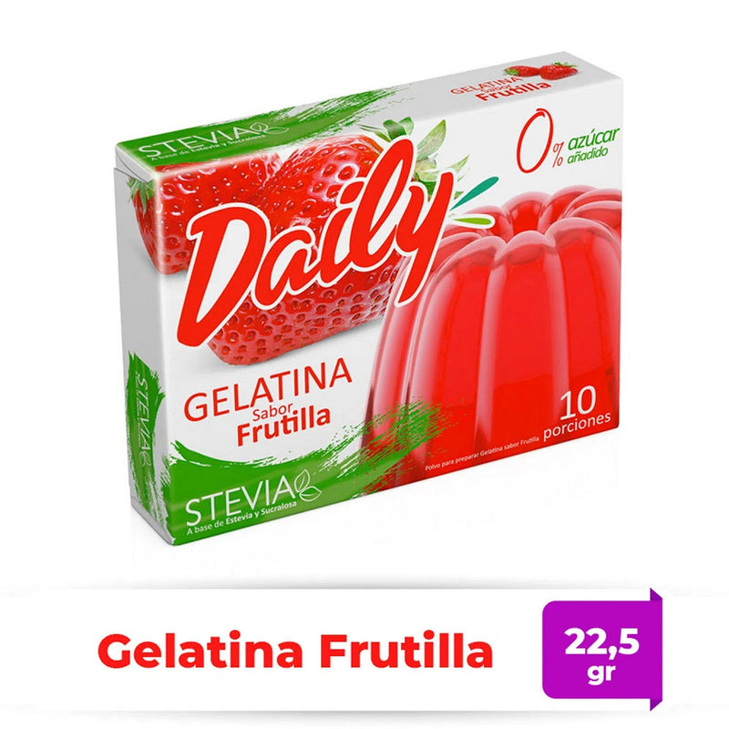 Gelatina Frutilla Con Stevia 22,5Gr DAILY 
