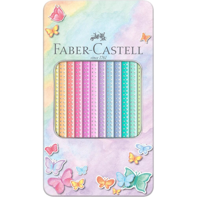 Estuche Metálico 12 Lápices Pasteles Sparkle FABER CASTELL 